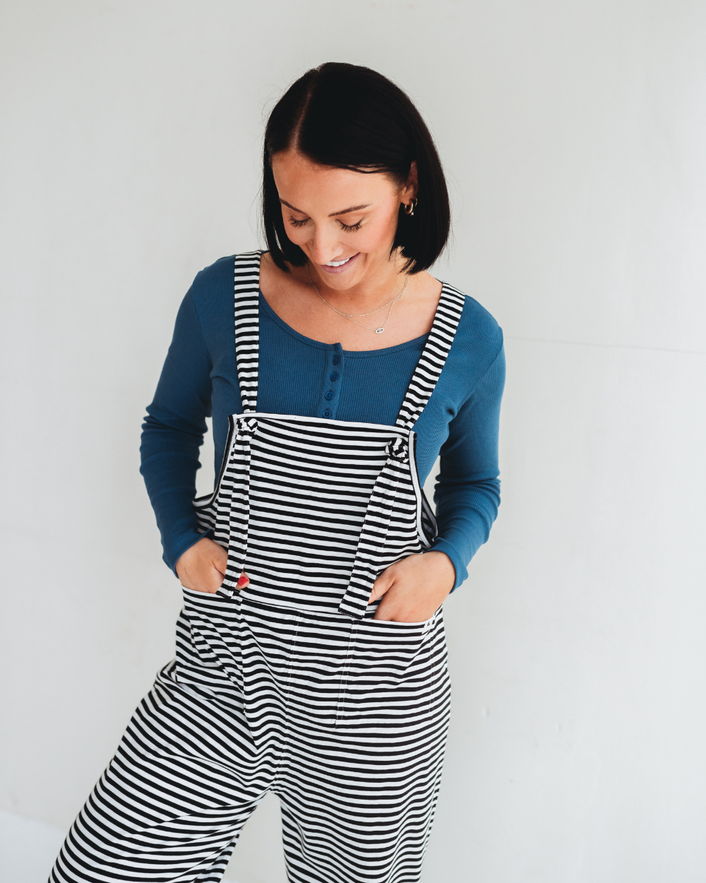 organic cotton Lila Multicolour Humbug Stripe Print Dungarees - image 4