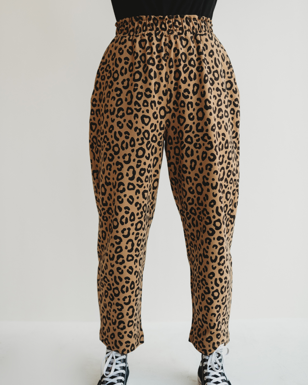 organic cotton Kate Brown Mini Animal Print Barrel Leg Trousers - image 5
