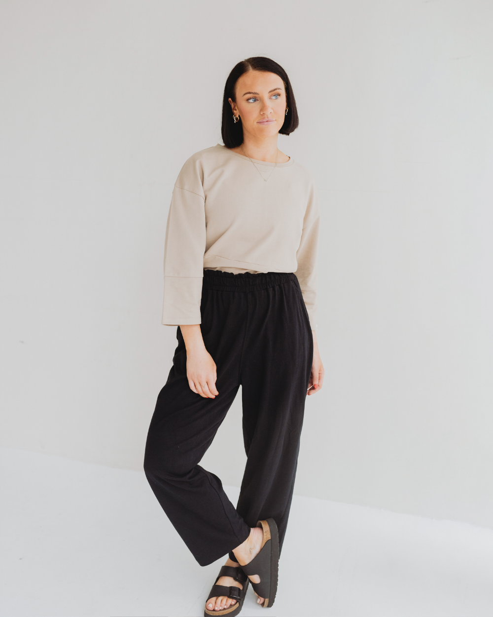 Kate Black Barrel Leg Trousers - image 1