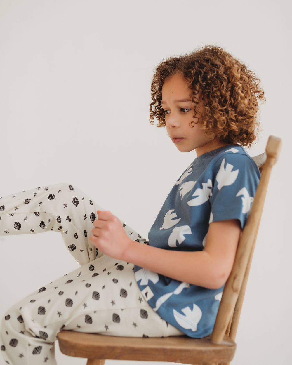 organic cotton Blue Seagull Print T-Shirt - image 1