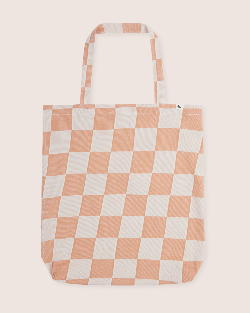 Orange Bold Check Print Tote Bag
