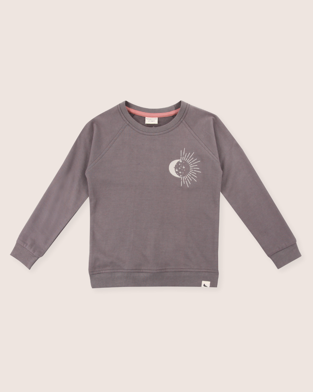 organic cotton Midnight Grey Moon Motif Print Sweatshirt - image 2