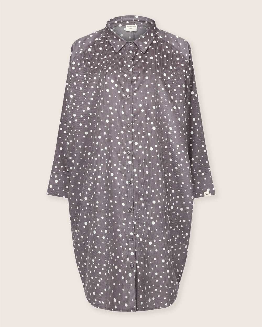 Jess Grey Abstract Spot Print Midi Shirt Dress- image 2