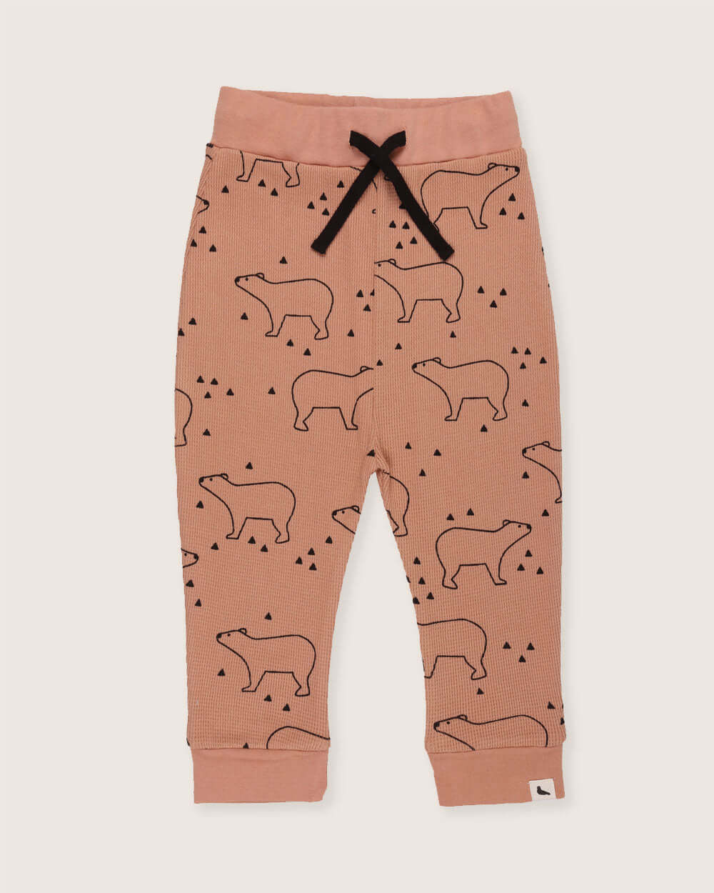 organic cotton Orange Sketch Bear Print Joggers - image 1