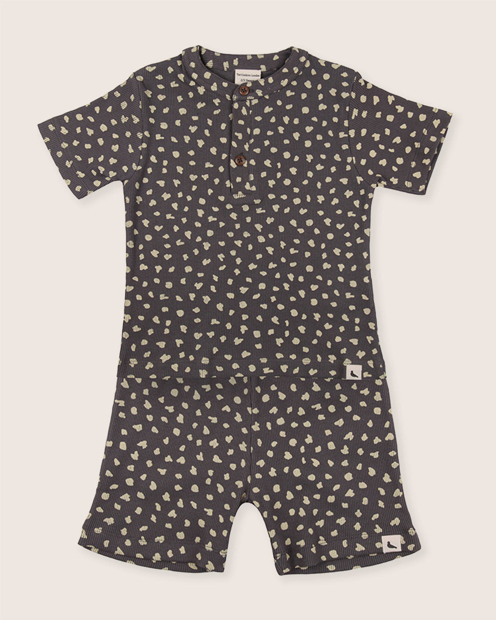 Charcoal Grey Animal Print Top And Short Set - image 1