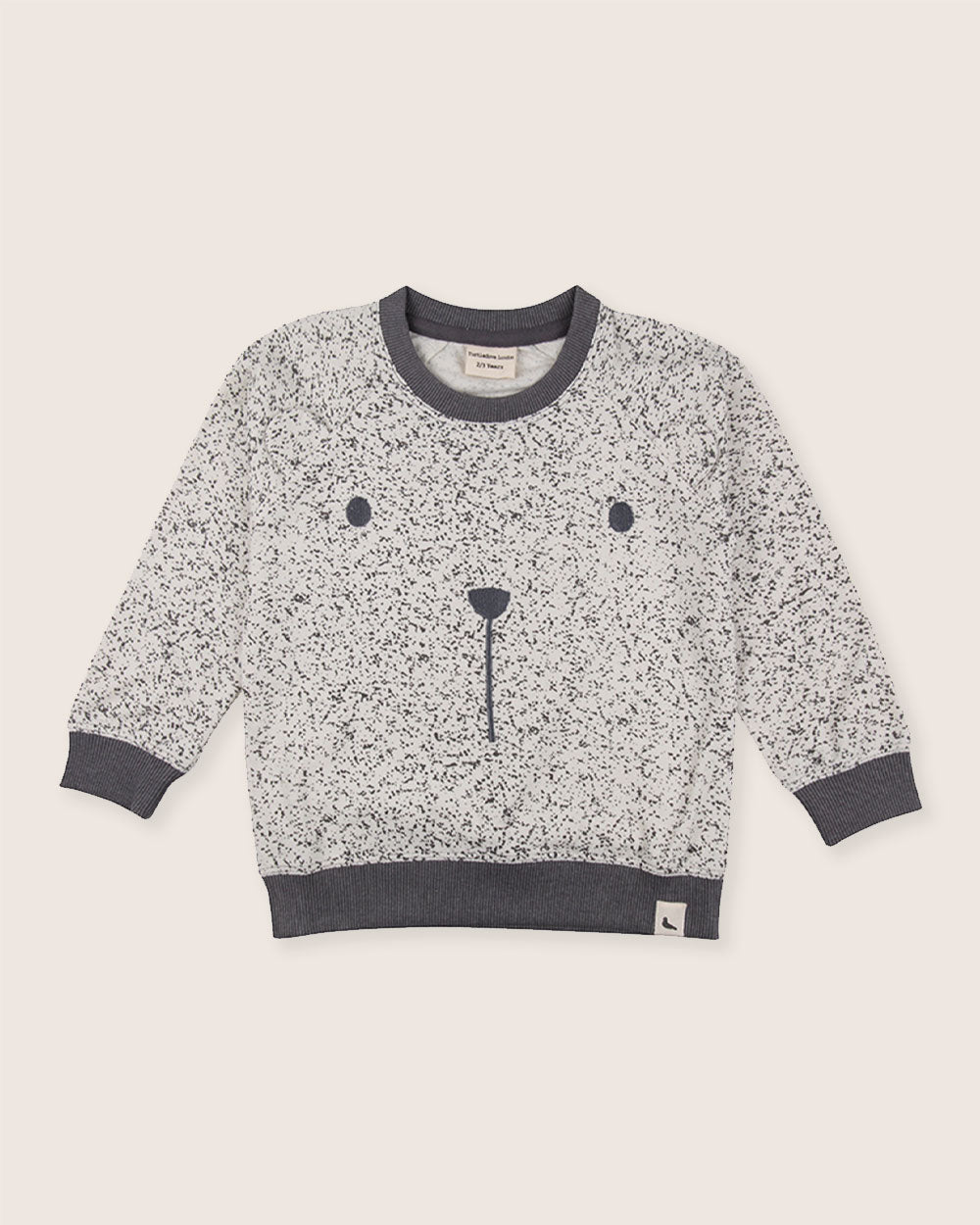 organic cotton Multicolour Bear Face on Speckled Print Sweatshirt - image 1