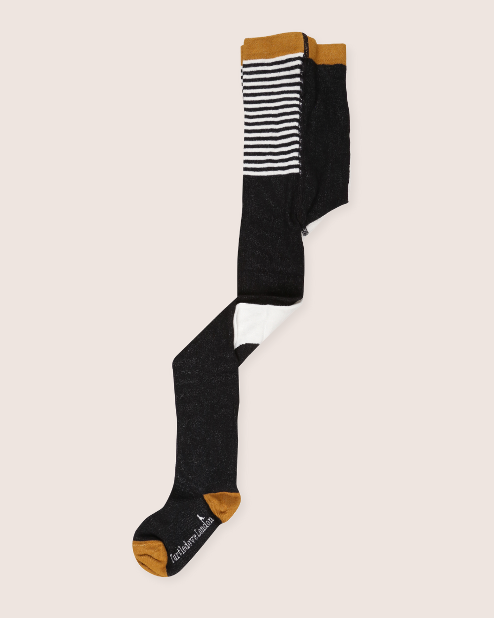 Black Stripe Print Tights - image 1