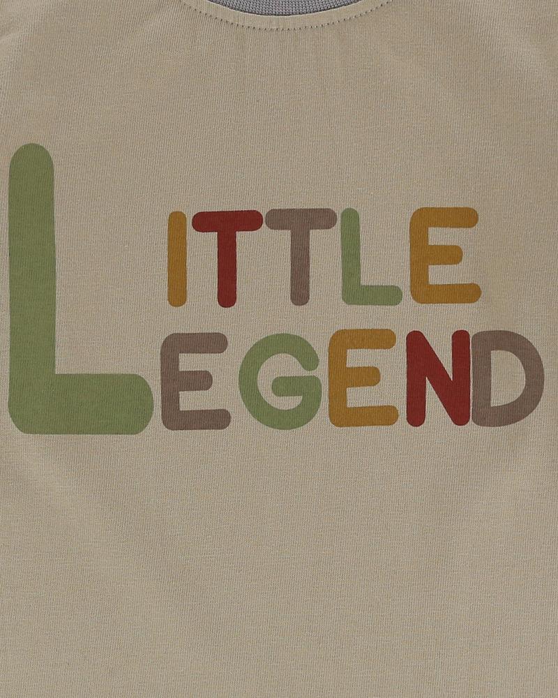 organic cotton Brown Little Legends Slogan Print Top - image 3