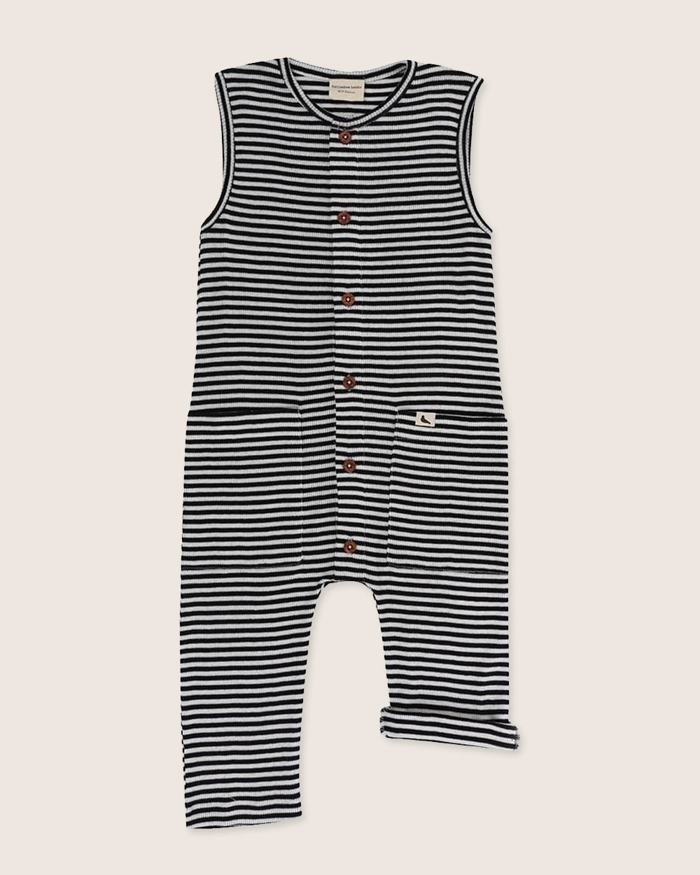 Multicolour Stripe Print Rib Jumpsuit - image 1
