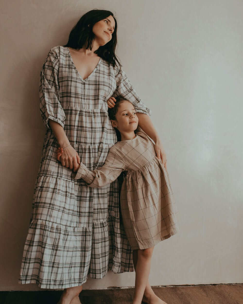 rganic cotton Ella Multicolour Check Print Maxi Dress - image 1