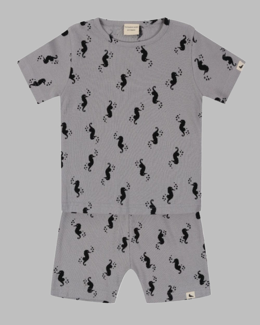 organic cotton Grey Seahorse Print T-Shirt & Short Set - image 1