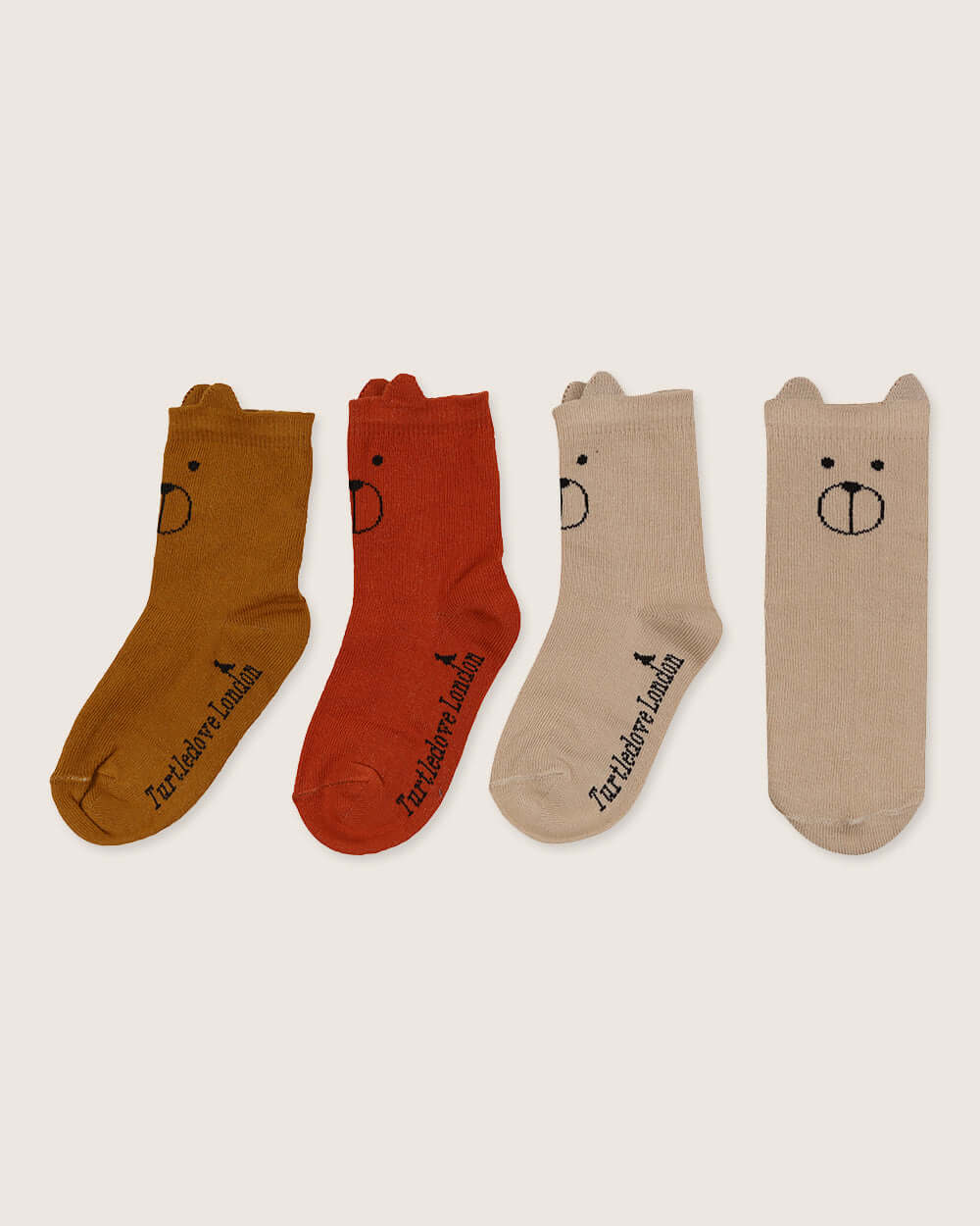 Multicolour Bear Face Print Socks - 3 Pack - image 2