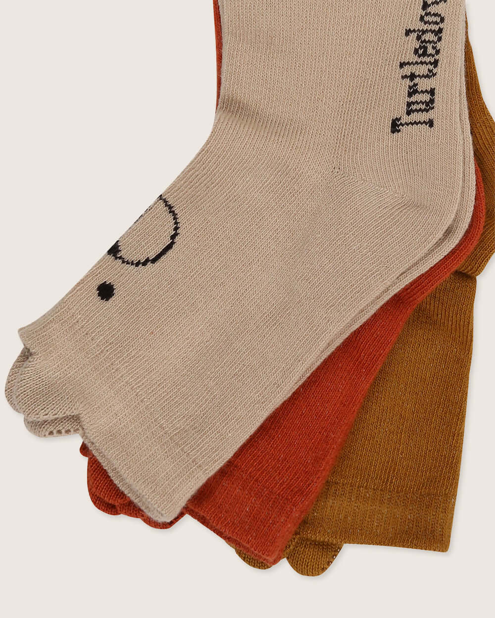Multicolour Bear Face Print Socks - 3 Pack - image 4