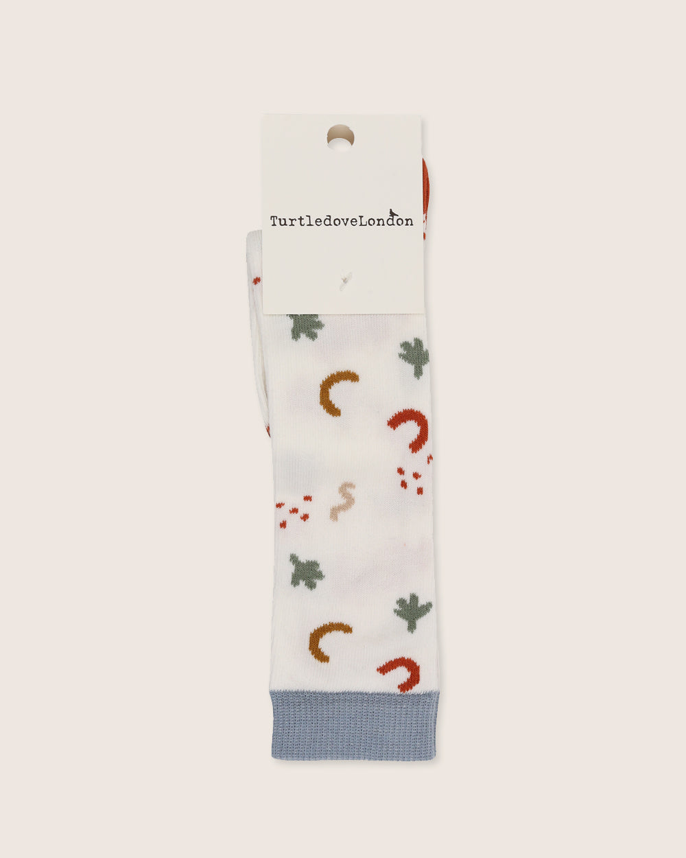 White Silhouette Print Knee High Socks - image 3