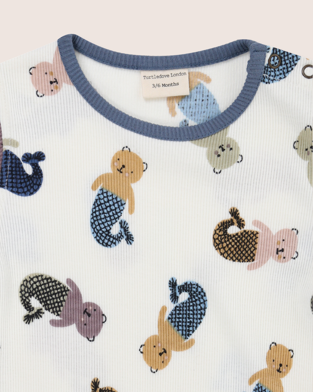 organic cotton White Merbear Print Romper - image 4