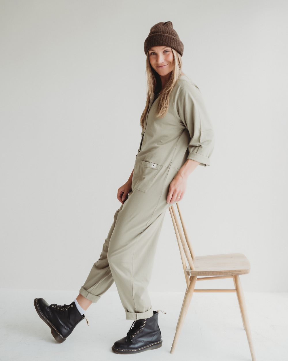 Mila Stone Long Sleeve Jumpsuit- image 3