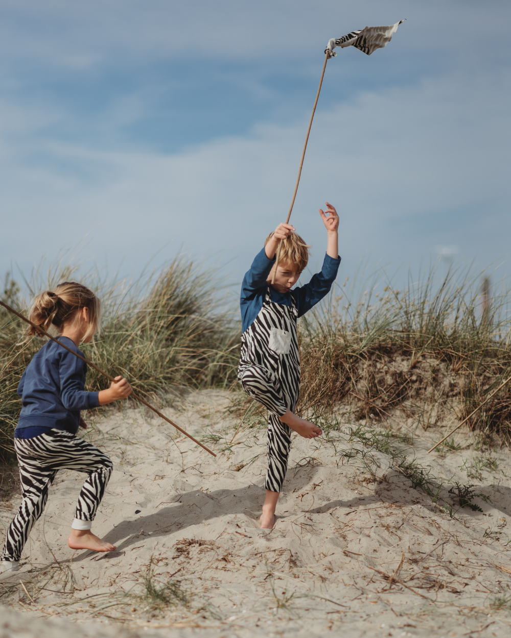 Organic cotton Multicolour Zebra Streak Print Dungarees - image 3