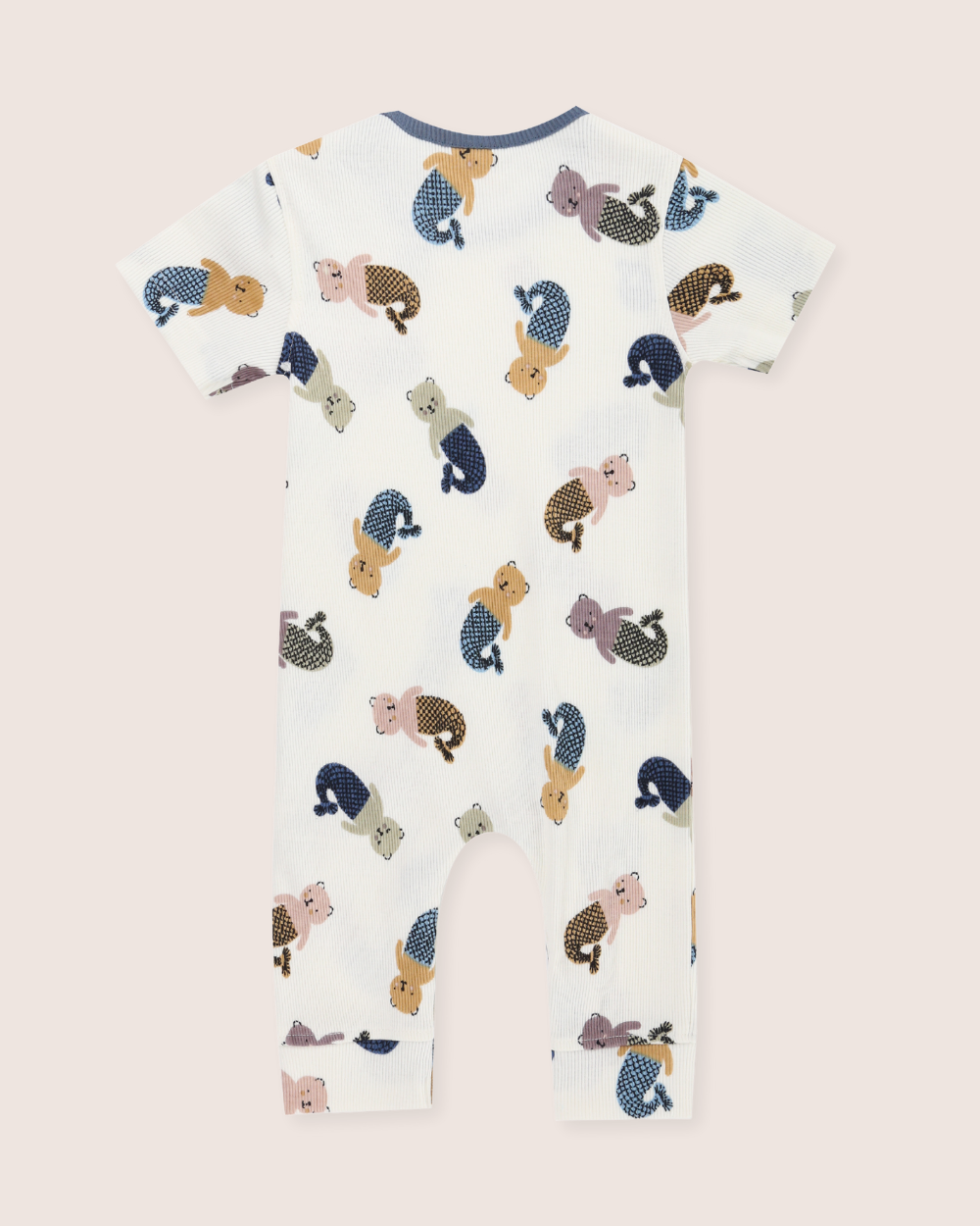 organic cotton White Merbear Print Romper - image 5