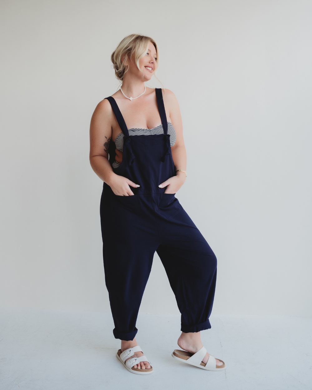 organic cotton Lila Navy Dungarees - image 3