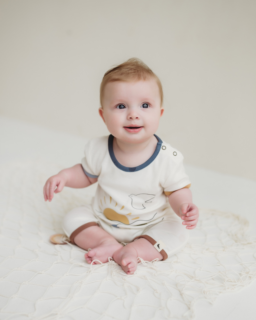 organic cotton White Nature Print Romper - image 1