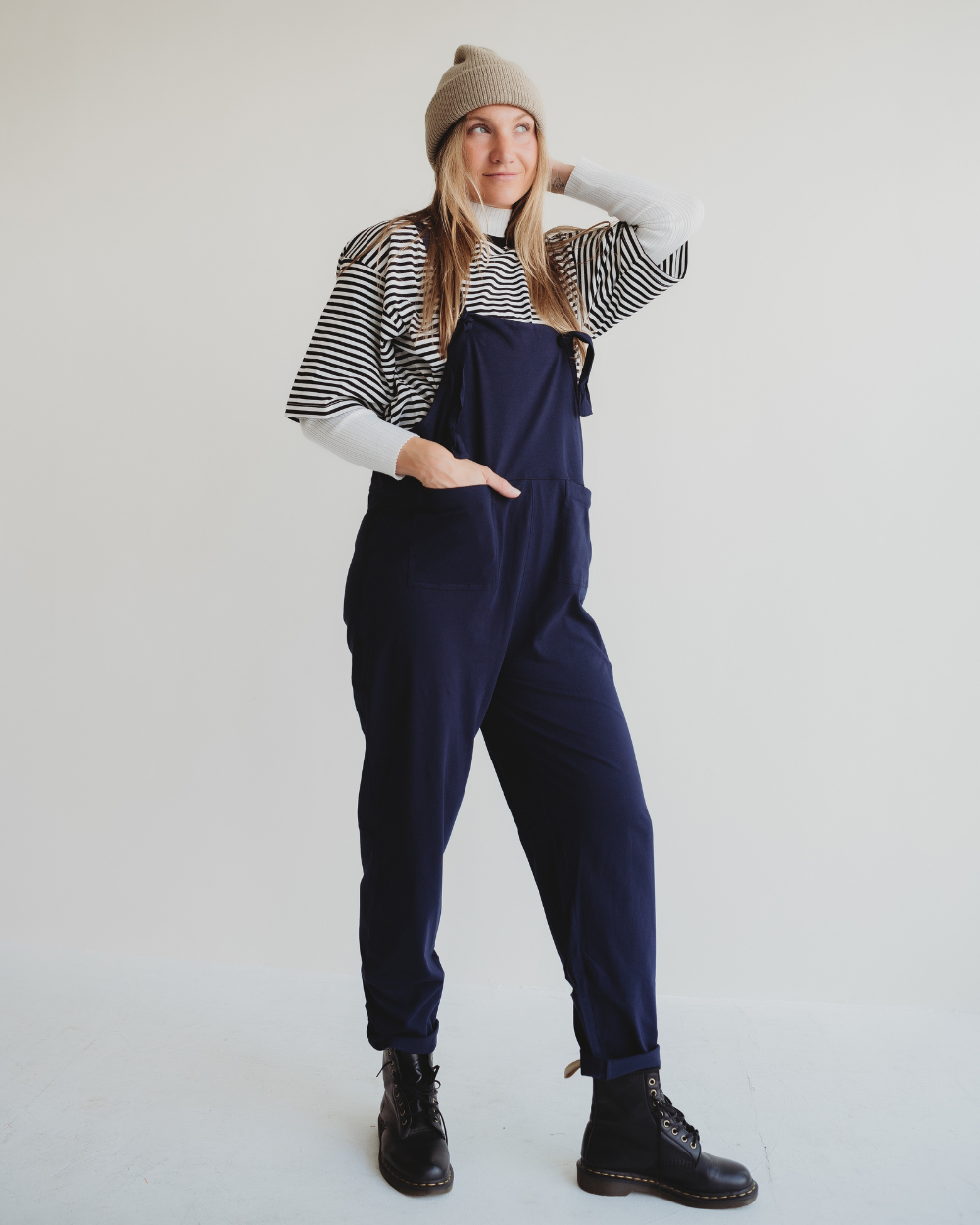 organic cotton Lila Navy Dungarees - image 1