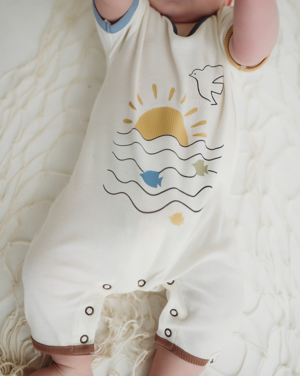 organic cotton White Nature Print Romper - image 2