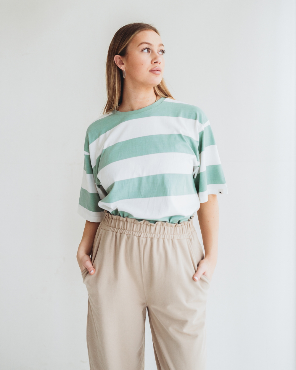 Kate Beige Barrel Leg Trousers- image 7