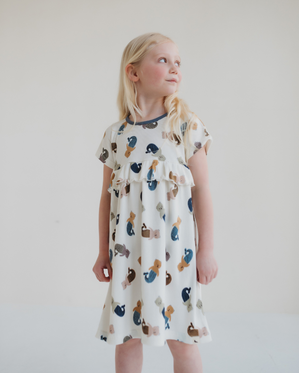 organic cotton White Merbear Print Dress - image 1