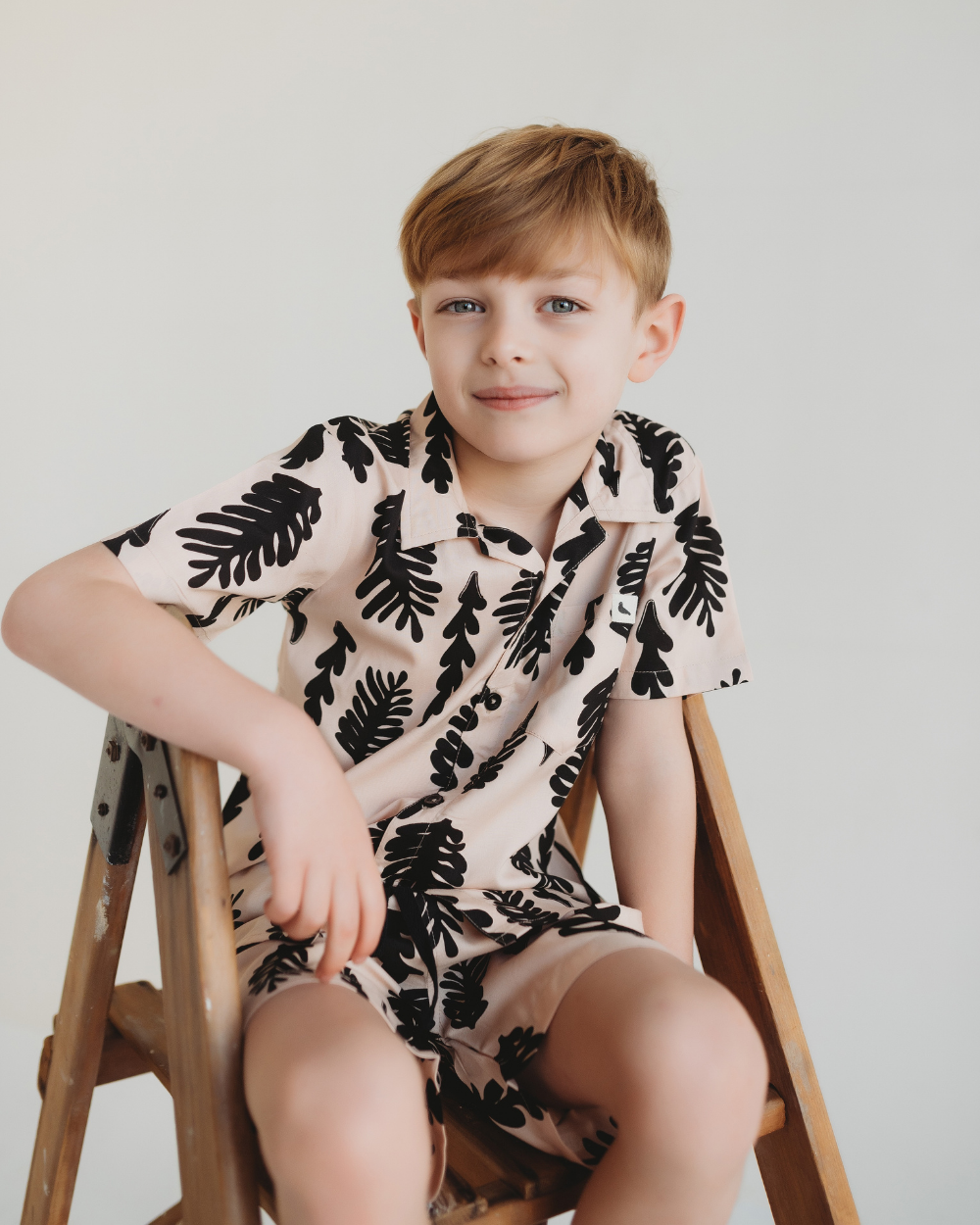 ecoviscose Cream Seaweed Print Shirt - image 1