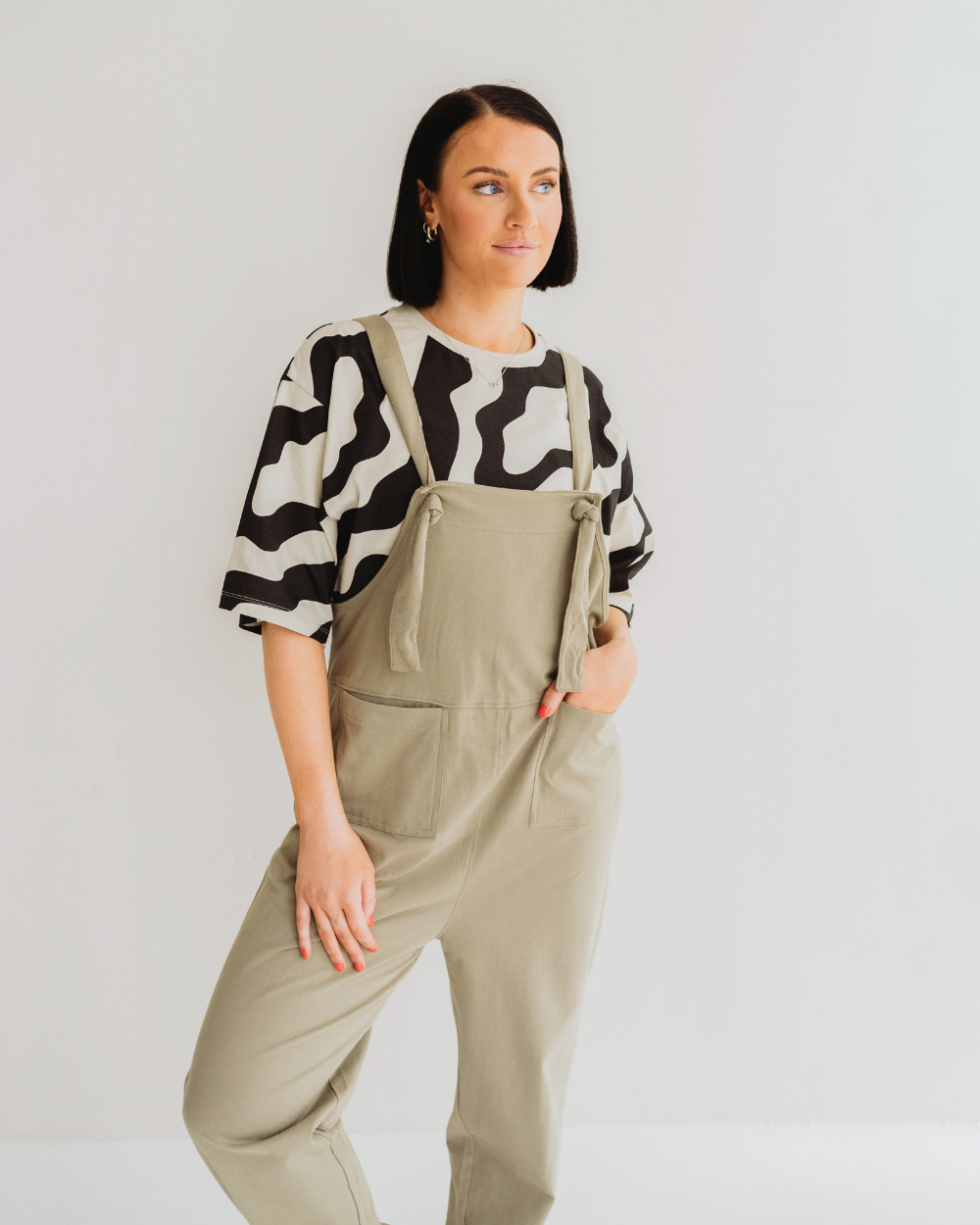 organic cotton Lila Khaki Green Dungarees - image 1