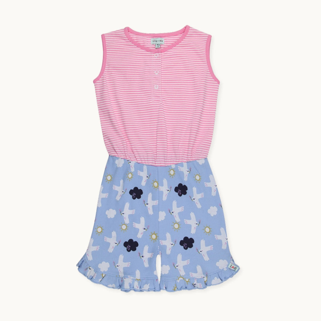 Multicoloured Betty Bird Print Playsuit