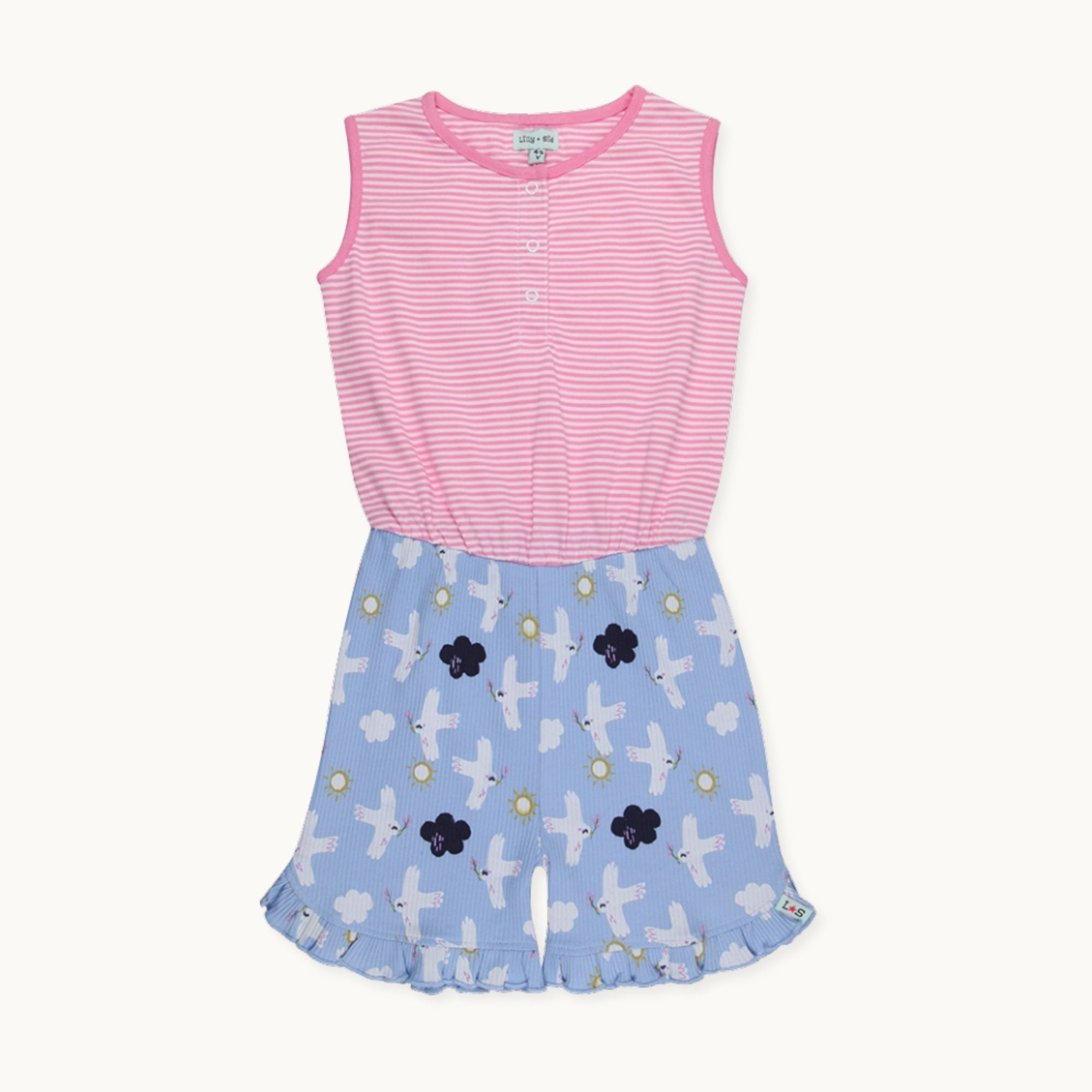 Multicoloured Betty Bird Print Playsuit
