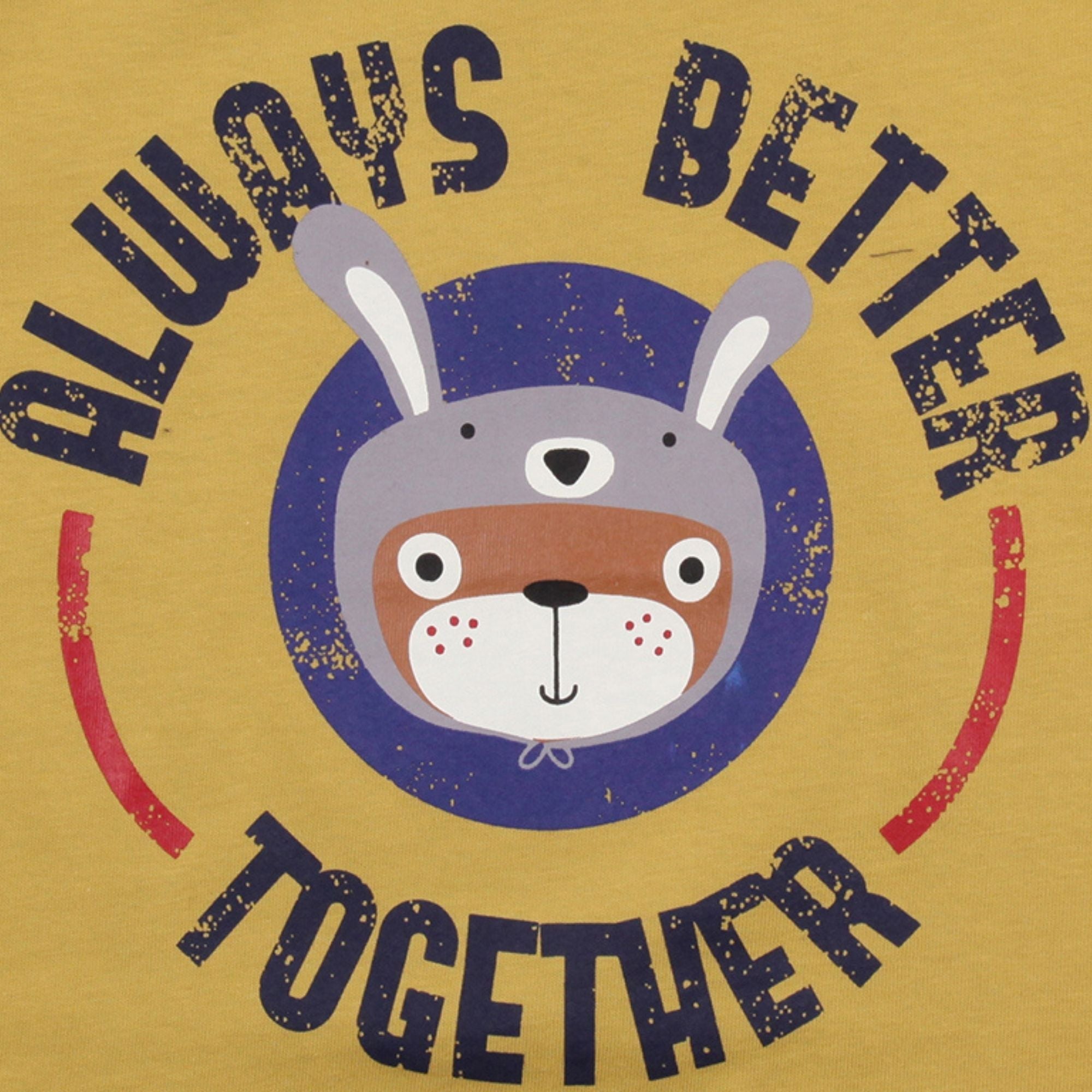 Yellow Always Better Together Slogan Print T-Shirt