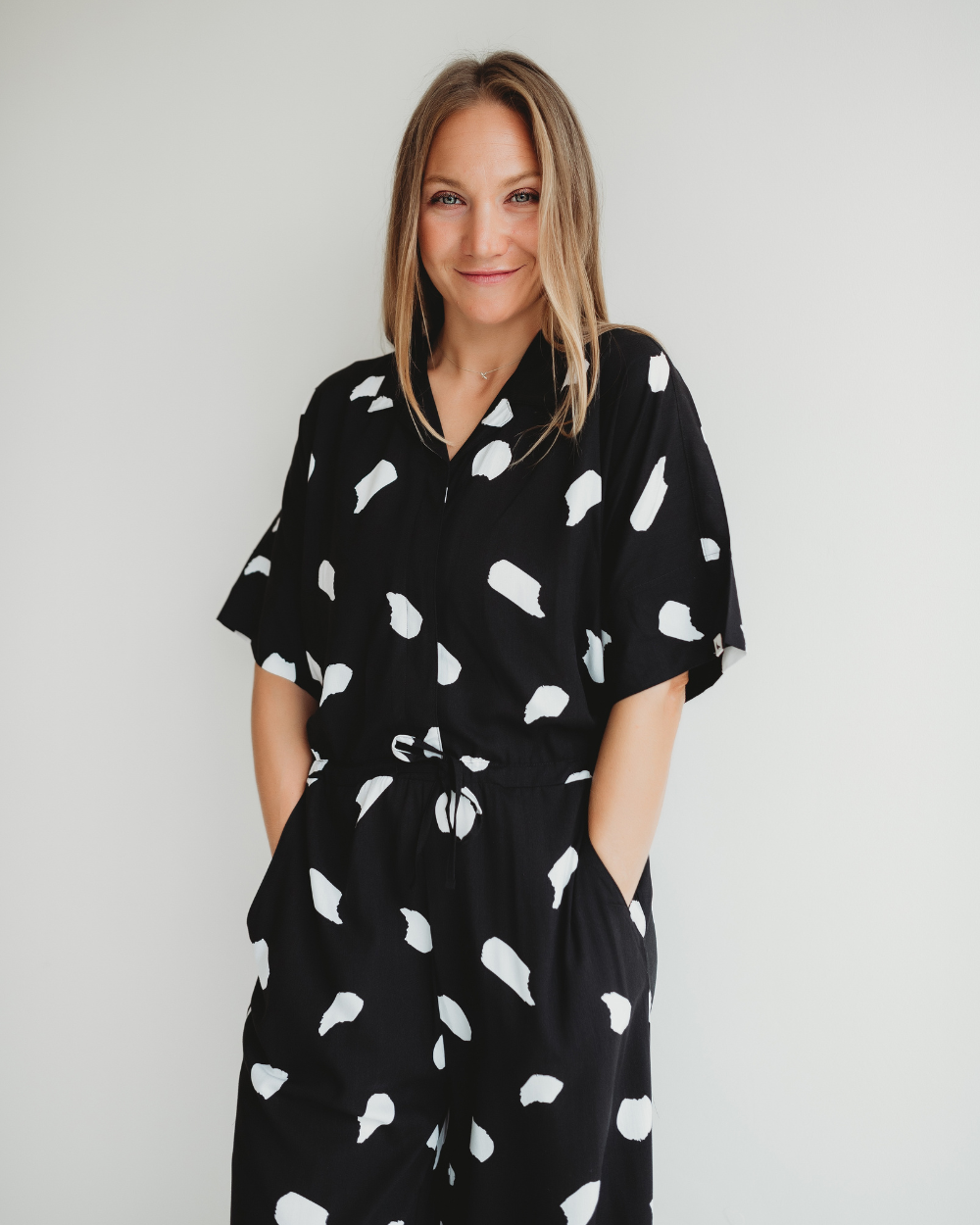 Iris Black Snow Blizzard Print Jumpsuit - image 3