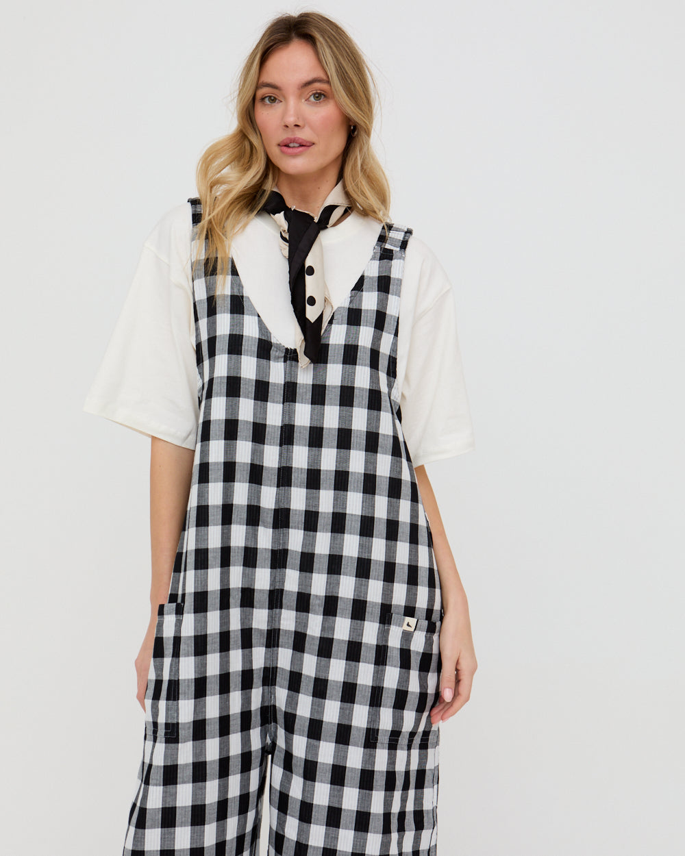 Grace Multicolour Stripe And Check Print Reversible Wide Leg Jumpsuit