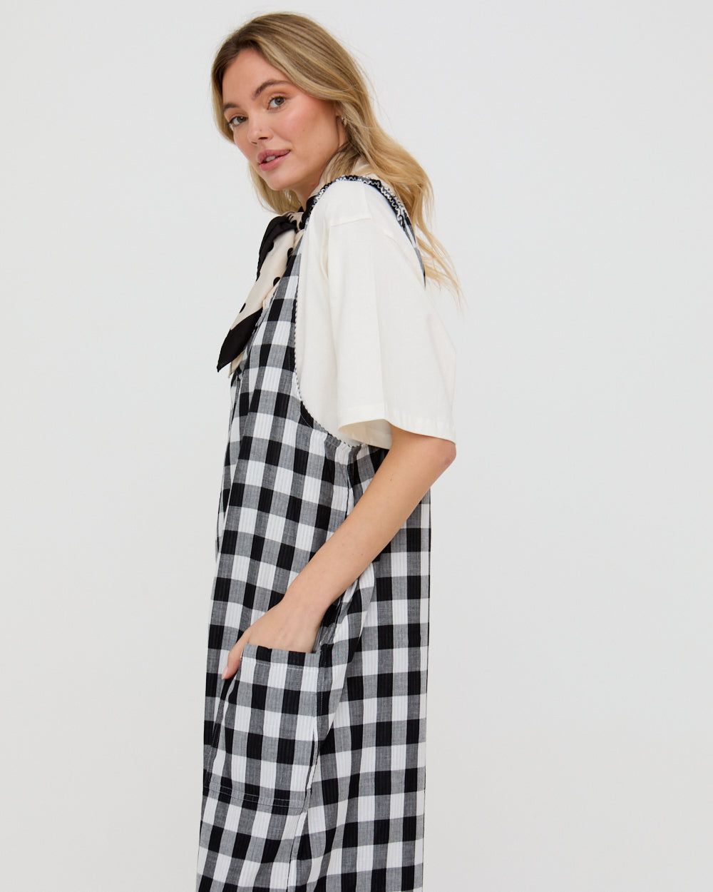 Grace Multicolour Stripe And Check Print Reversible Wide Leg Jumpsuit
