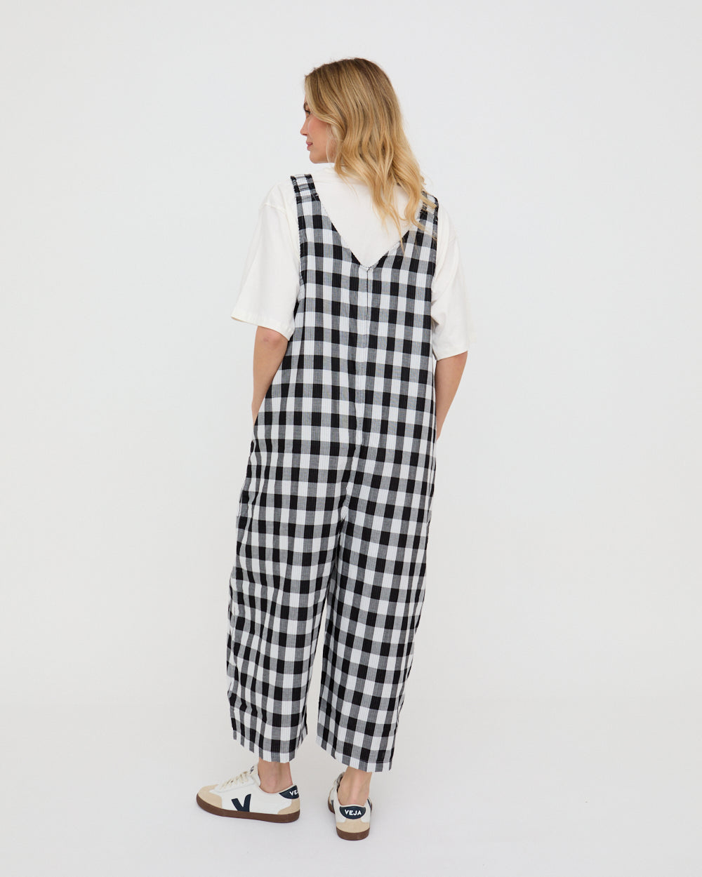 Grace Multicolour Stripe And Check Print Reversible Wide Leg Jumpsuit