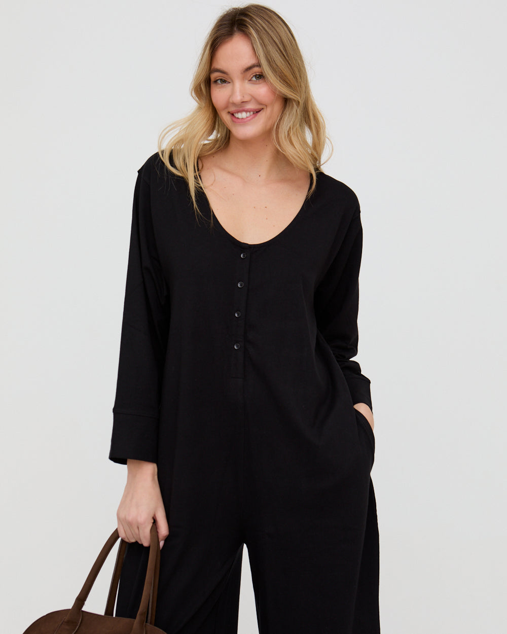 Mai Black V-Neck Jumpsuit