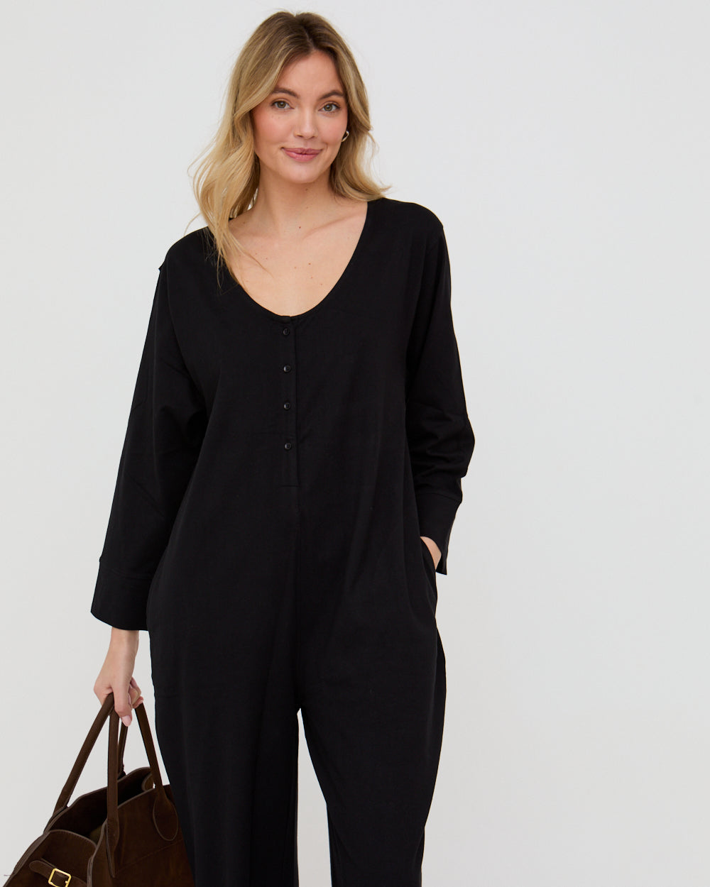 Mai Black V-Neck Jumpsuit