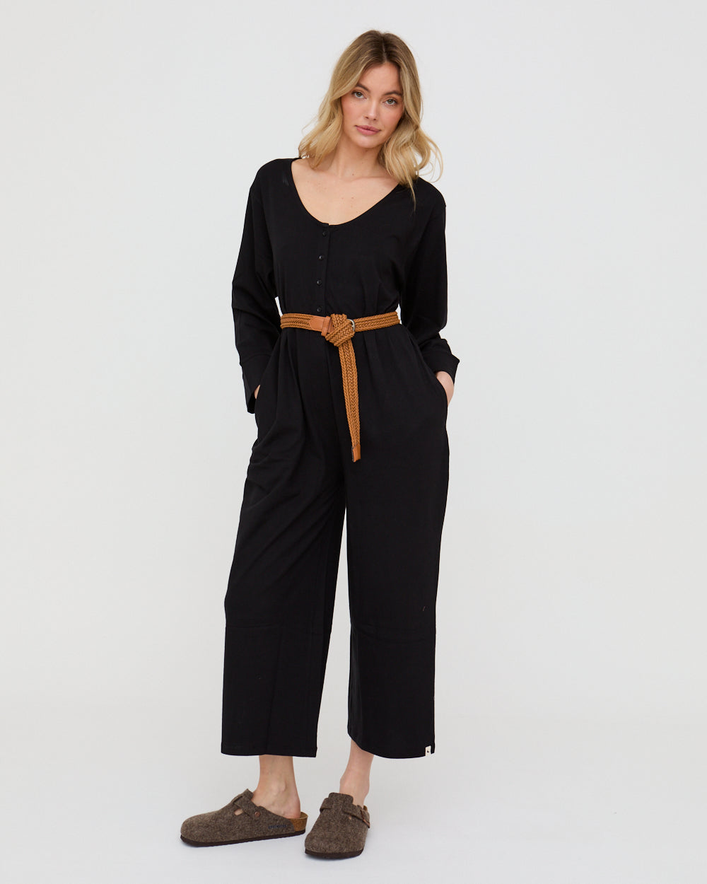 Mai Black V-Neck Jumpsuit