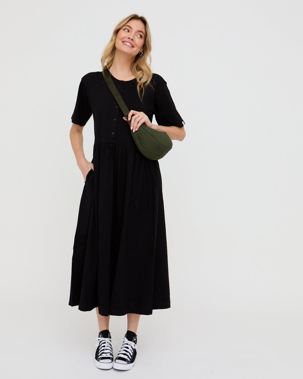Matilda Black Midi Dress