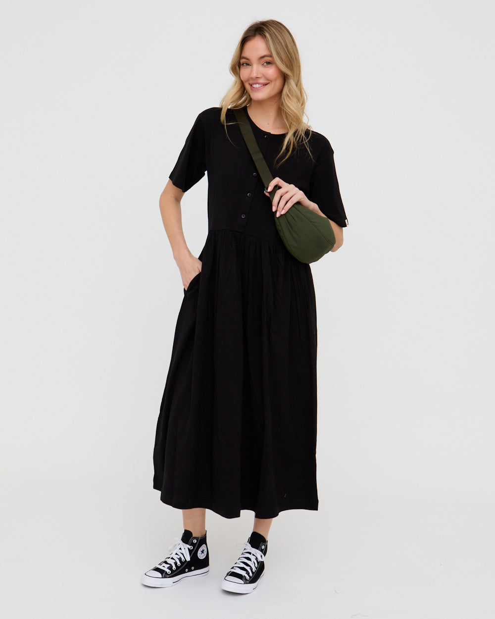 Matilda Black Midi Dress – Turtledove London