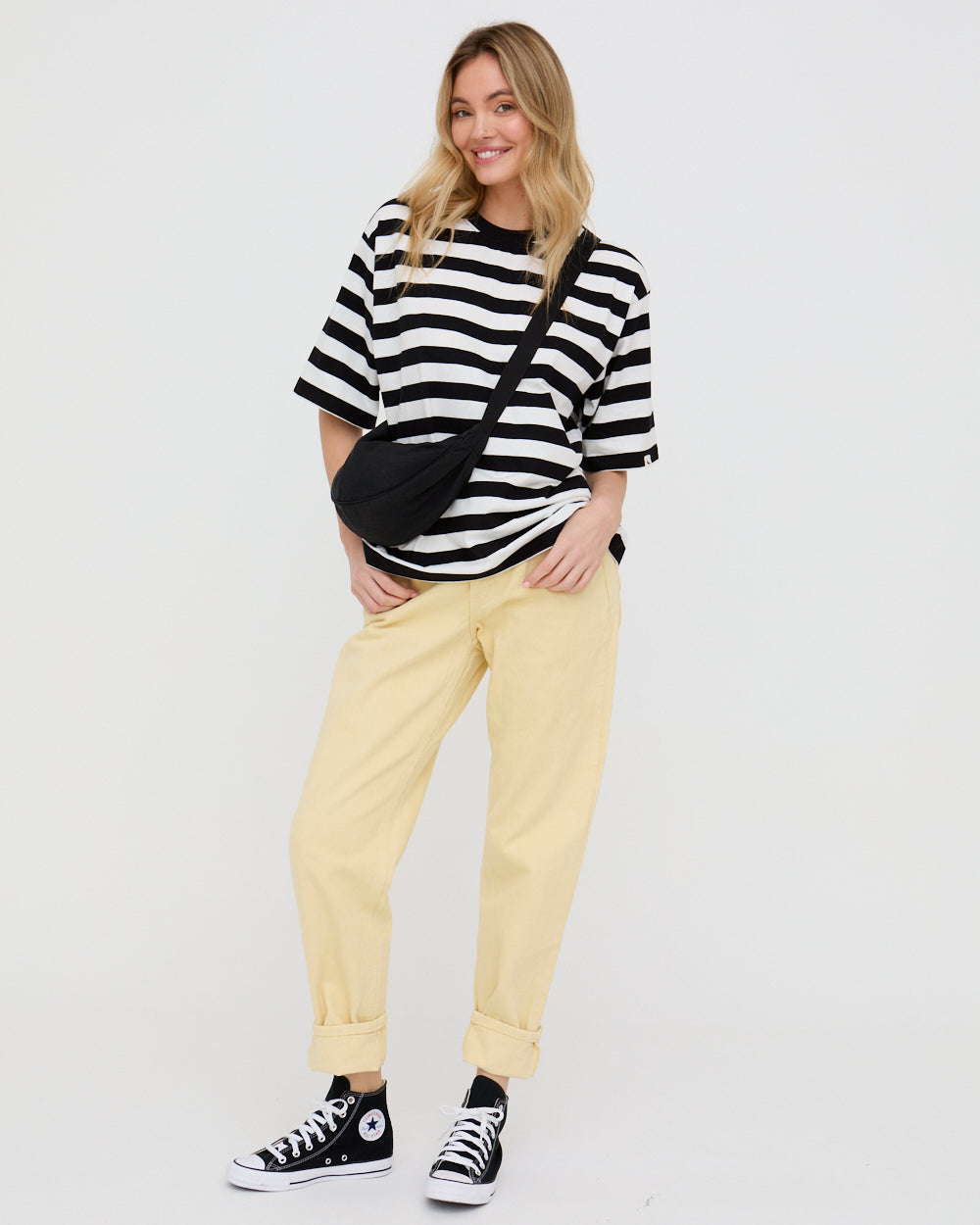 Elsie Multicolour Bold Stripe Print Oversized T-Shirt