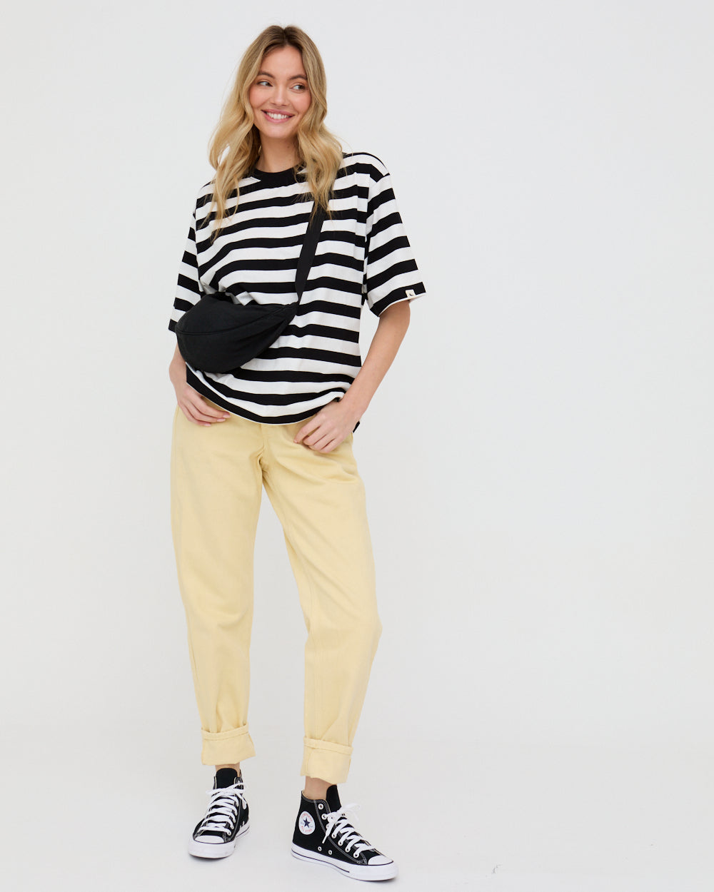 Elsie Multicolour Bold Stripe Print Oversized T-Shirt