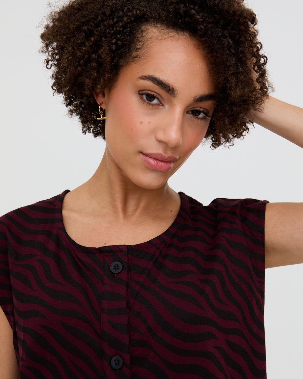 PREORDER - Pip Burgundy Tiger Print Sleeveless Top