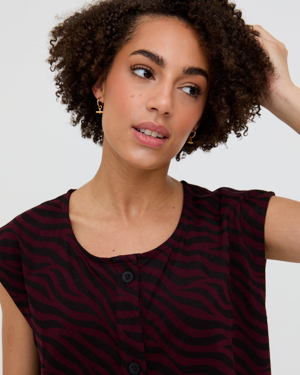 PREORDER - Pip Burgundy Tiger Print Sleeveless Top