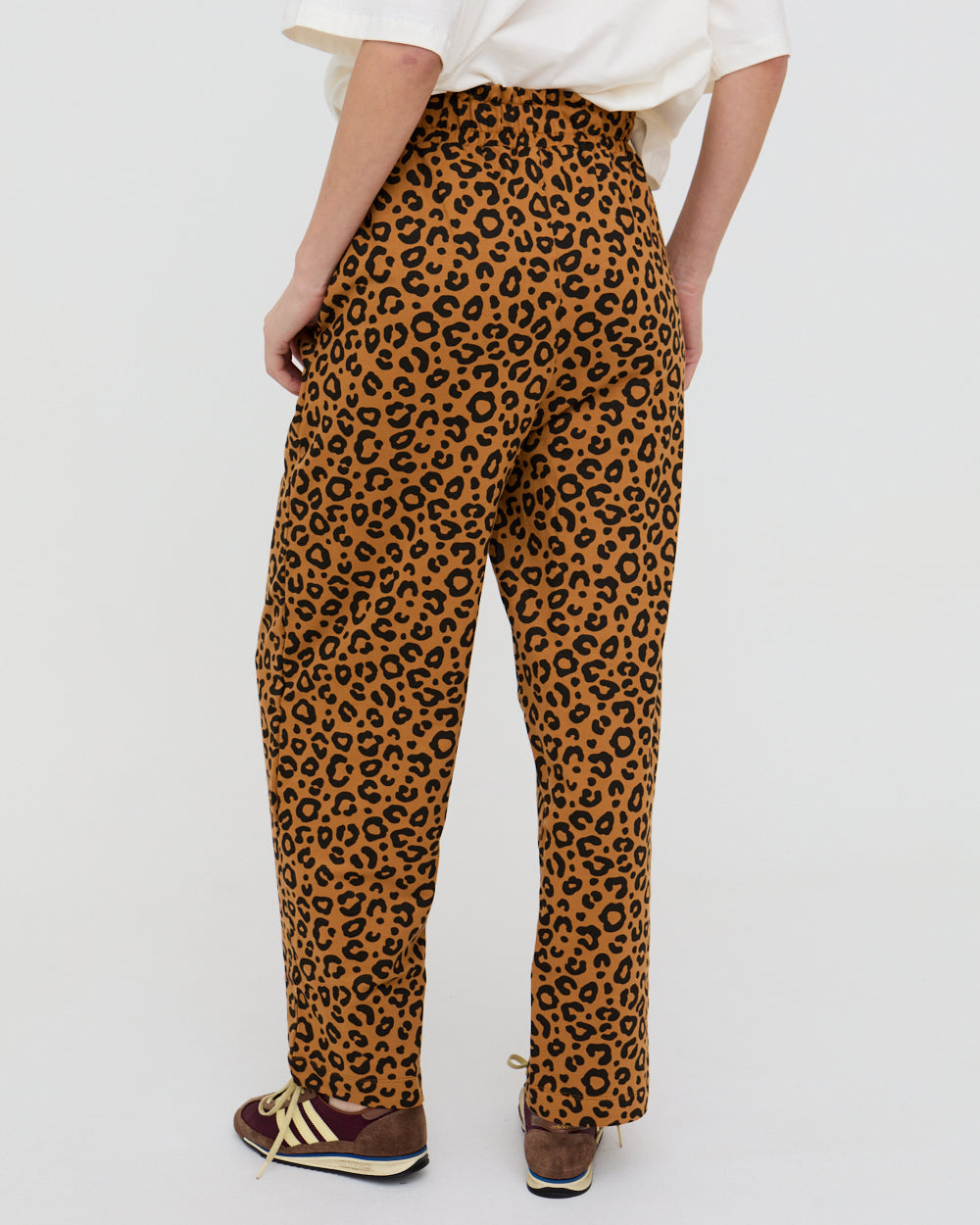 Kate Brown Mini Animal Print Barrel Leg Trousers