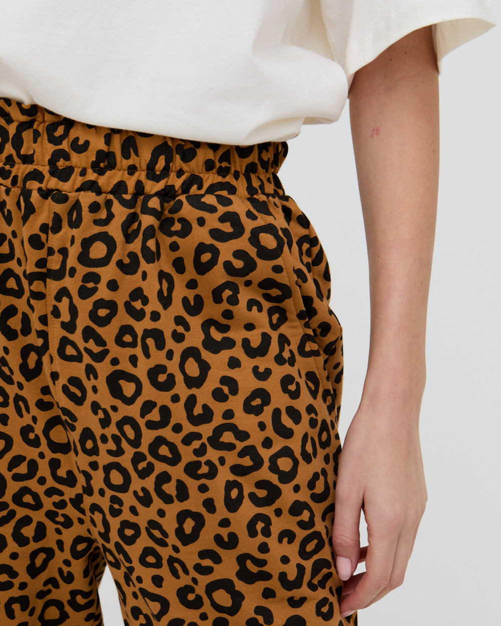 Kate Brown Mini Animal Print Barrel Leg Trousers