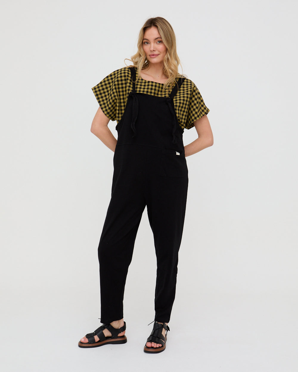 Lila Black Dungarees