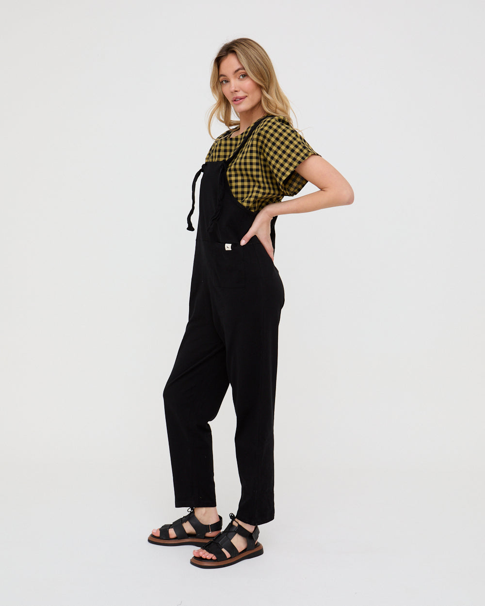 Lila Black Dungarees